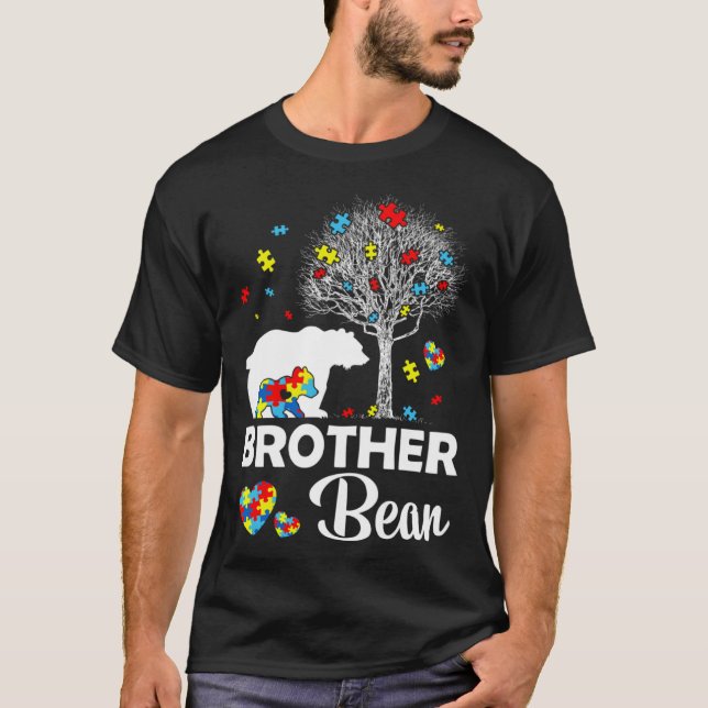 Proud Brother Bear Autism Family Matching Autism A T Shirt (Framsida)