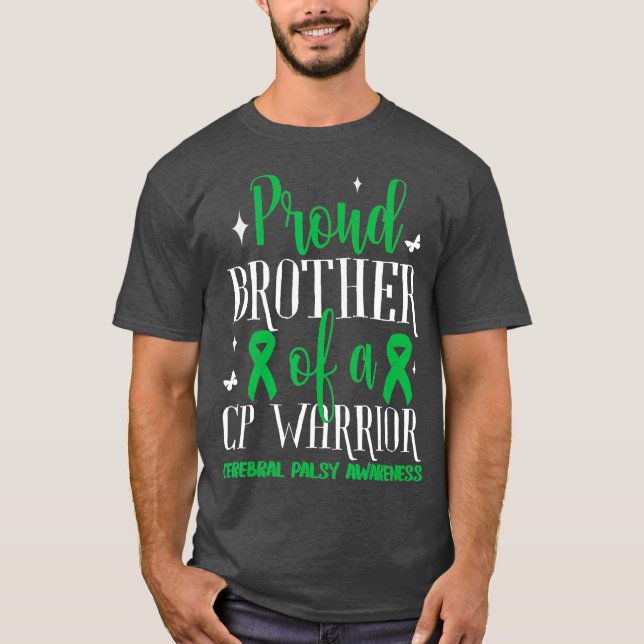 Proud Brother Cerebral Palsy Awareness T Shirt (Framsida)