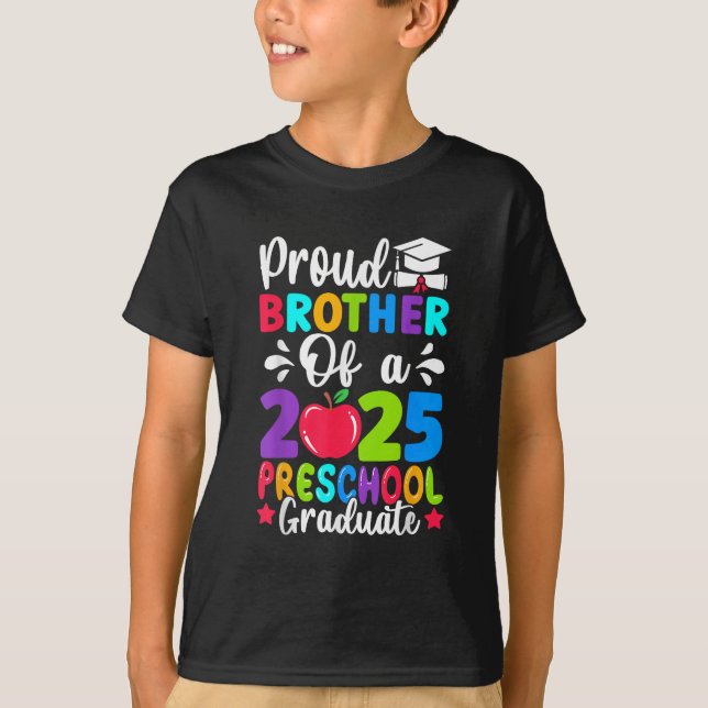 Proud Brother Class of 2025 Preschool Student T Shirt (Framsida)
