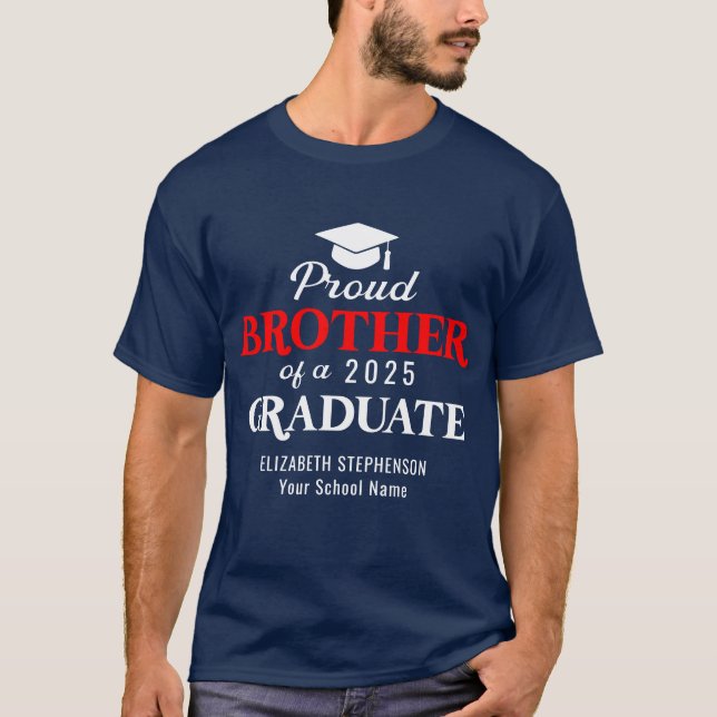 Proud Brother för den samordnande familjen student T Shirt (Framsida)