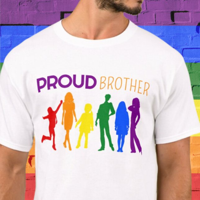 Proud BROTHER Gay pride-silhuettes T Shirt (Skapare uppladdad)