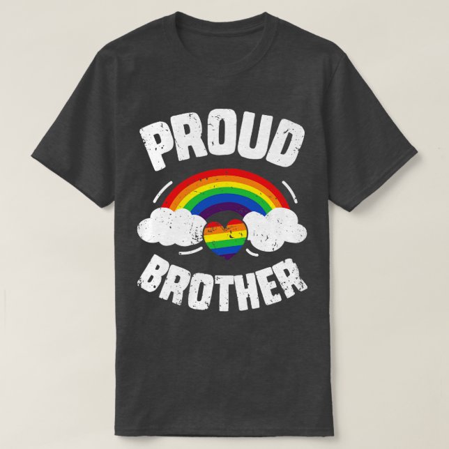 Proud Brother LGBT Gay pride för manar Boys T Shirt (Design framsida)