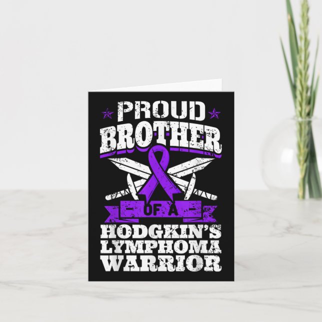 Proud Brother of a Hodgkins lymphoma Warrior Hl Aw Kort (Framsida)
