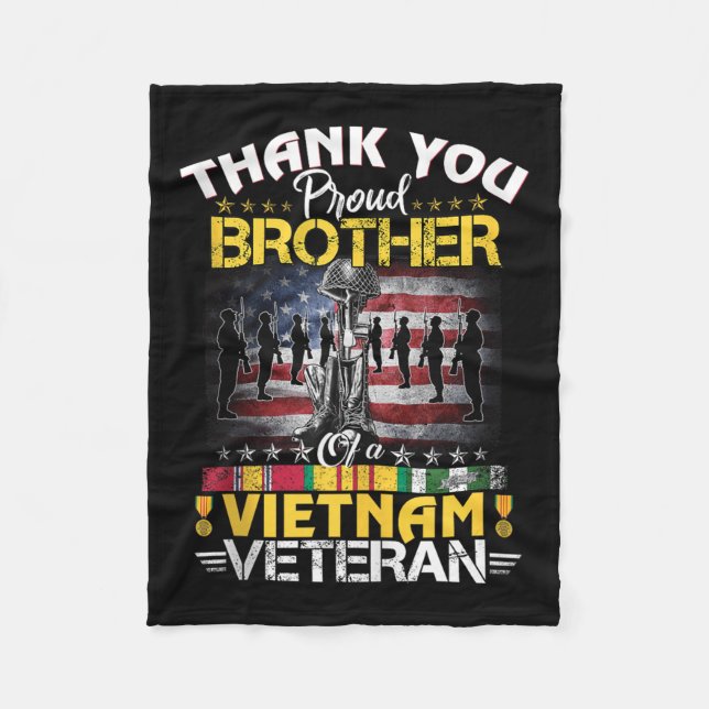 Proud Brother of A Vietnam Veteran - Tack Vie Fleecefilt (Framsidan)