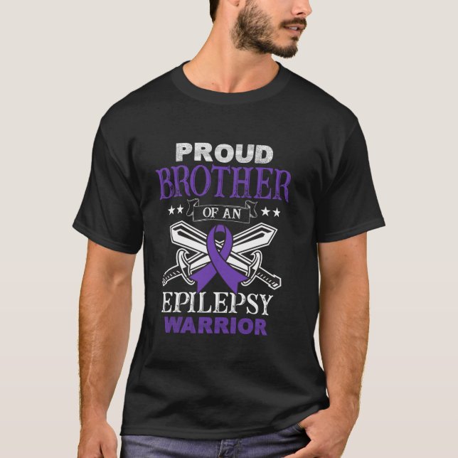 Proud Brother of an Epilepsy Warrior Family Matchi T Shirt (Framsida)