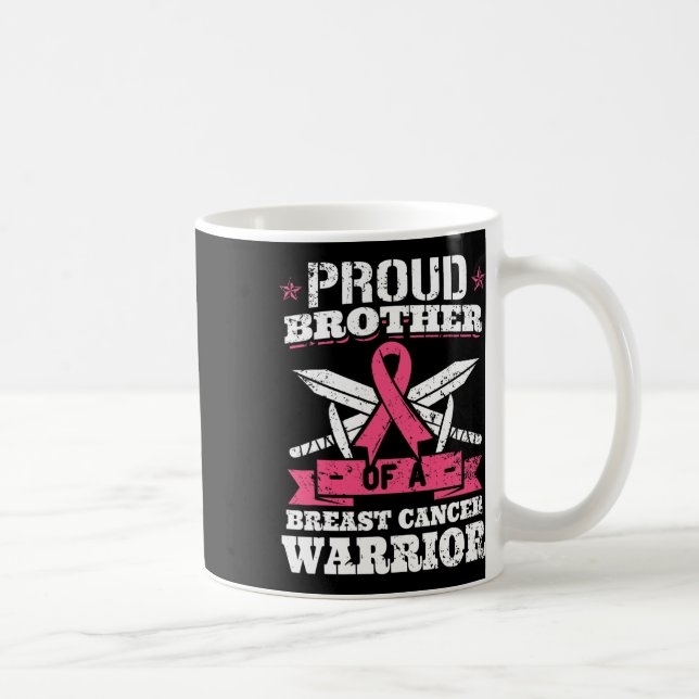 Proud Brother of Breast Cancer Warrior Rosa Awaren Kaffemugg (Höger)