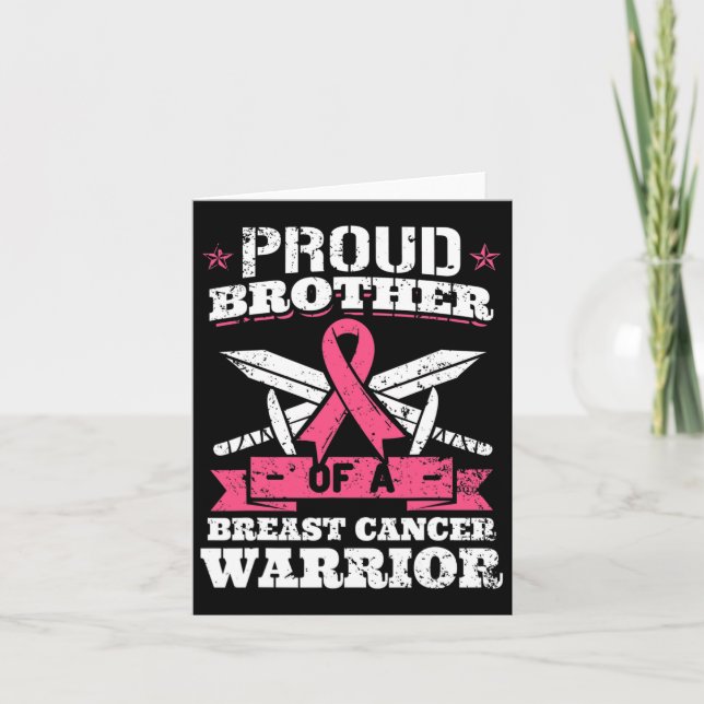 Proud Brother of Breast Cancer Warrior Rosa Awaren Kort (Framsida)