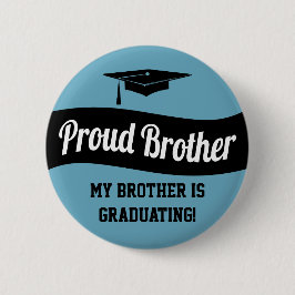 Proud Brother - Svartvit Studenten-Button Black Wh Knapp