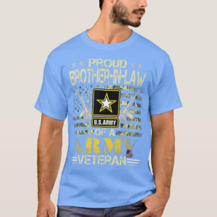 Proud BrotherIn Law of a Army Veteran USA flagga M T Shirt