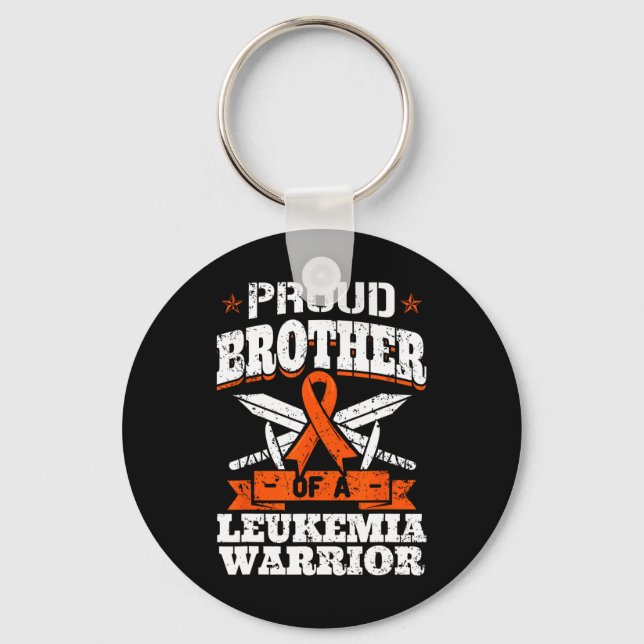 Proud Brotther of a Leukemia Warrior Bro Awareness Nyckelring (Framsida)