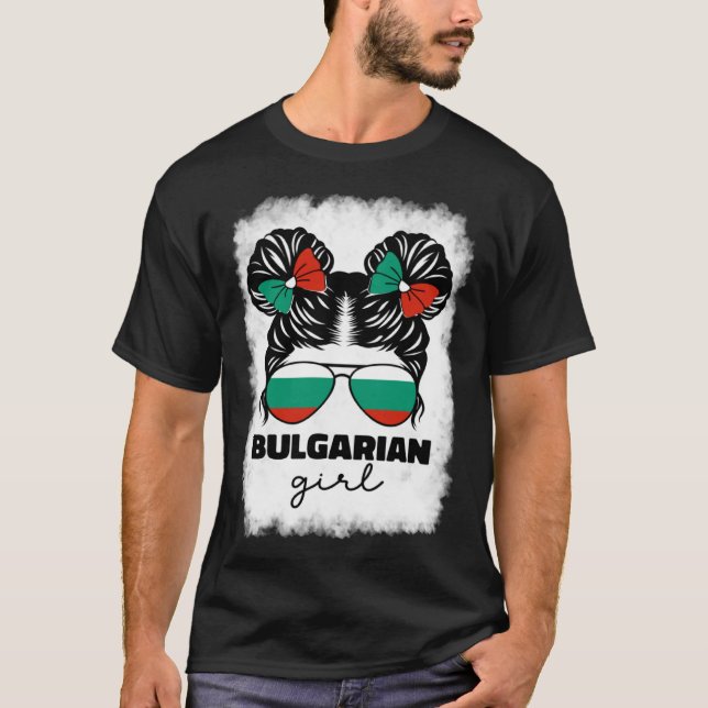 Proud Bulgarian Girl Kids Bulgaria Flag Pride Root T Shirt (Framsida)