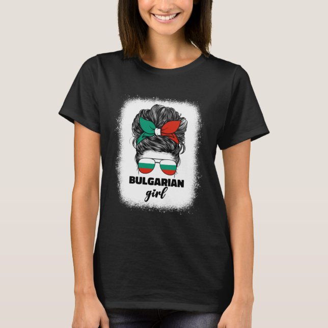 Proud Bulgarian Girl Women Bulgaria Flag Pride Roo T Shirt (Framsida)