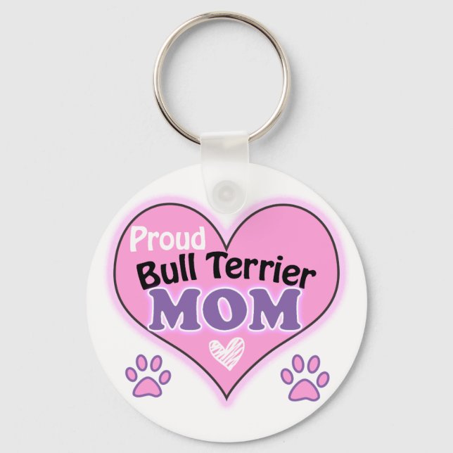 Proud Bull Terrier Mamma Nyckelring (Framsida)