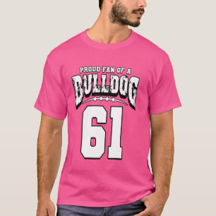 Proud Bulldog Football Fläkt of Player 61 T Shirt
