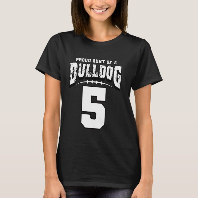 Proud Bulldog Football Moster i Player 5 T Shirt (Framsida)