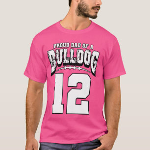 Proud Bulldog Football Pappa i Player 12 T Shirt
