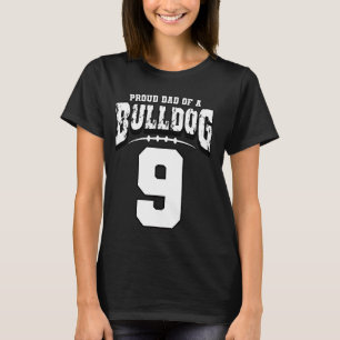 Proud Bulldog Football Pappa i Player 9 T Shirt