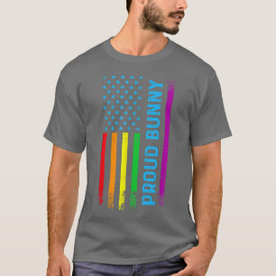 Proud Bunny LGBT HGBTQ Rainbow Flagga Proud Grandm T Shirt
