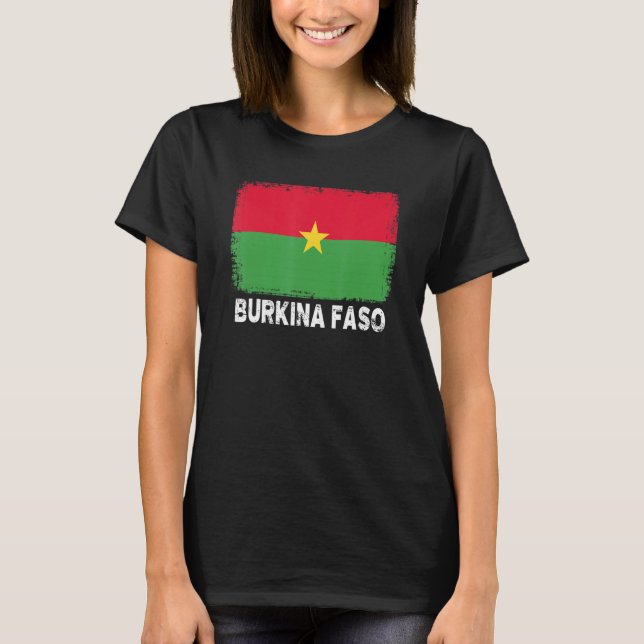 Proud Burkina Faso Flagga Support Burkinese People T Shirt (Framsida)