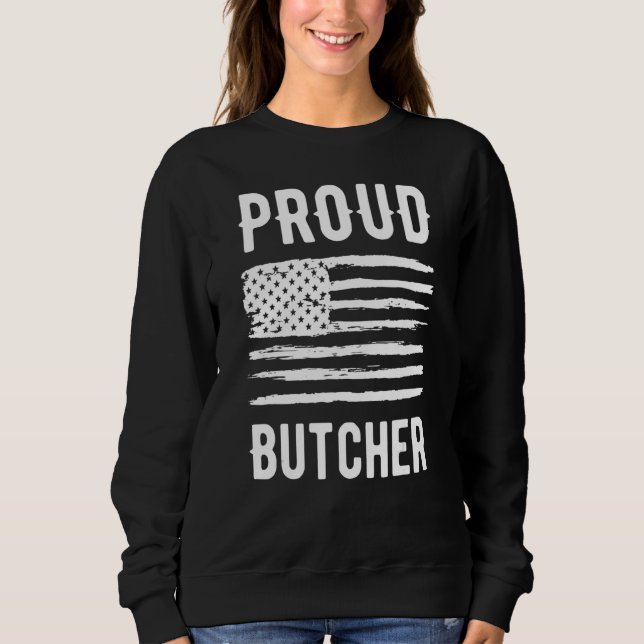 Proud Butcher Profession American Flag T Shirt (Framsida)