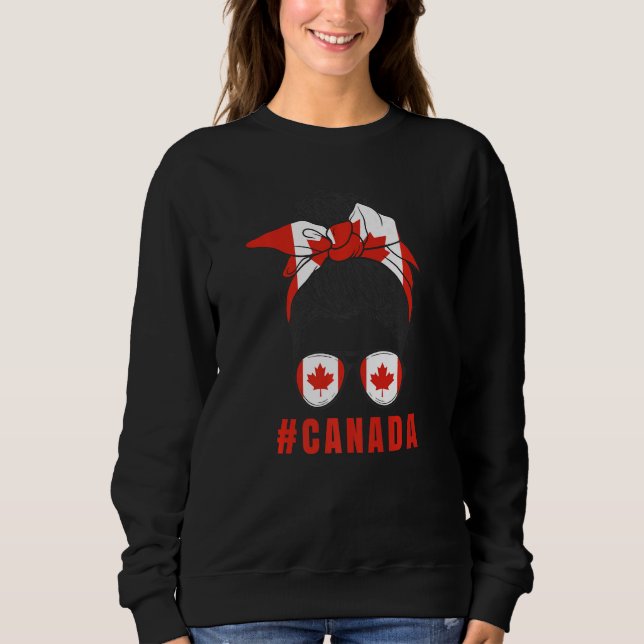 Proud Canadian Girl Canada Flag T Shirt (Framsida)