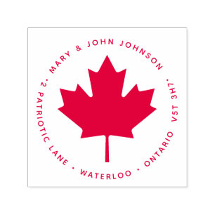 Proud Canadian Maple Löv Returadress Kanada Självfärgande Stämpel