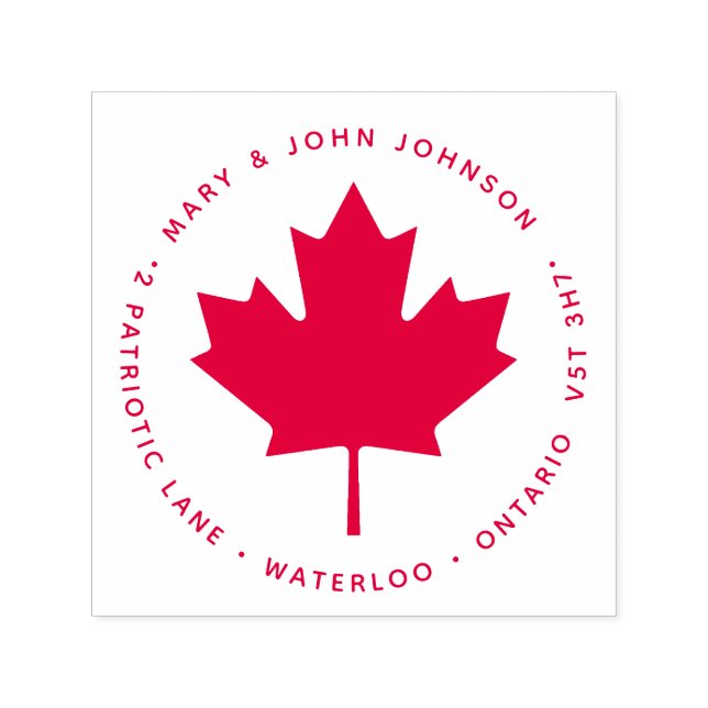Proud Canadian Maple Löv Returadress Kanada Självfärgande Stämpel (Design)