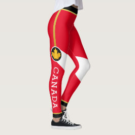 Proud Canadian Patriot med Guld Maple Löv Leggings