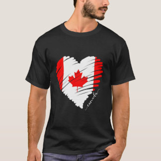 Proud Canadian Tee White Maple Löv Red Canada Fla