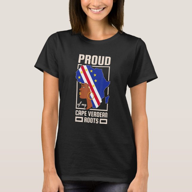 Proud Cape Verdean Roots Black History Month Cape  T Shirt (Framsida)