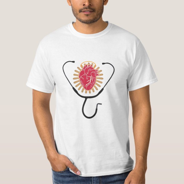 Proud Cardiologist Heartbeat T Shirt (Framsida)