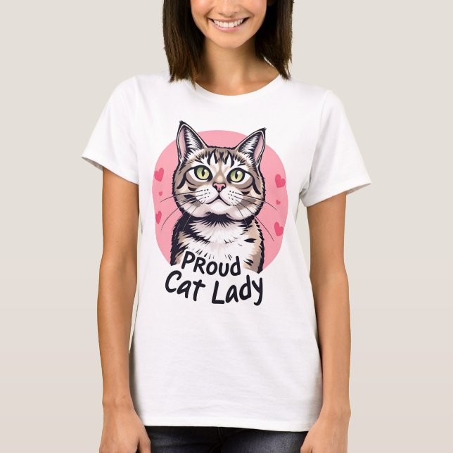 Proud Cat Dam - Cute & Snyggt Cat Lover T Shirt (Framsida)