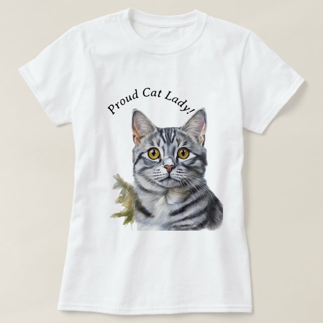 Proud Cat Dam T Shirt (Design framsida)