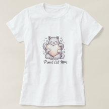 Proud Cat Mamma Heart Hug T-Shirt