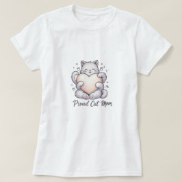 Proud Cat Mamma Heart Hug T-Shirt
