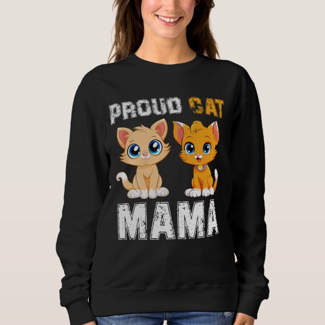 Proud Cat Mamma, National pet Day, Funny cat mammo T Shirt (Framsida)