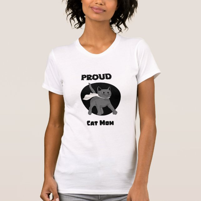 Proud Cat Mamma T Shirt (Framsida)