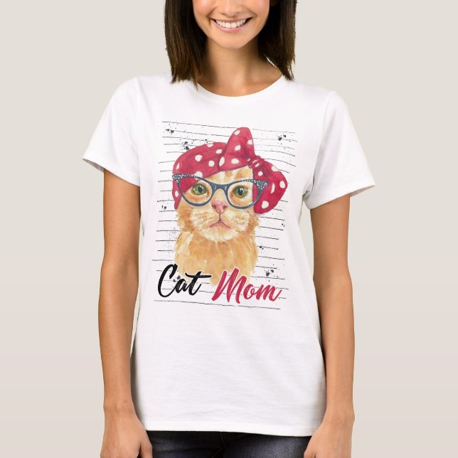 Proud Cat Mamma T-Shirt | Perfekt Gift for Cat Lov (Framsida)