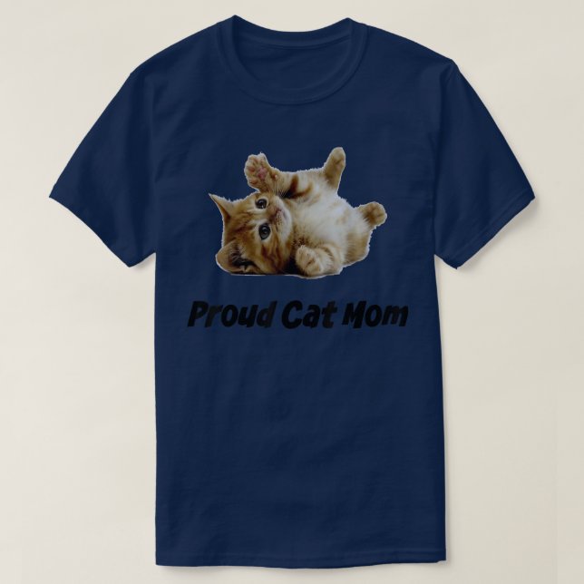 Proud Cat Mom Ladies Fitted  T Shirt (Design framsida)