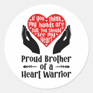 Proud Chd Warrior Brother Congenital Heart Disease Runt Klistermärke