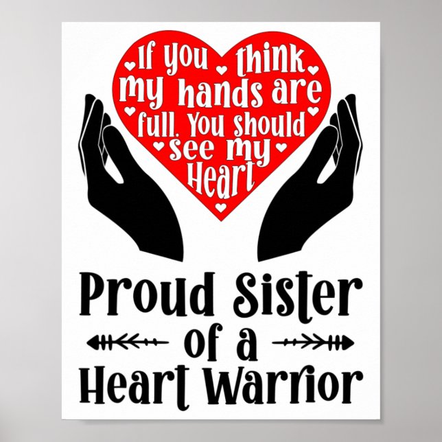 Proud Chd Warrior Sister Congenital Heart Disease Poster (Framsidan)