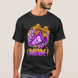 Proud Cheer Mamma Lila Guld Pom Pom Megaphone Coqu T Shirt