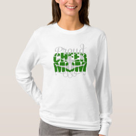Proud Cheer Mamma med Grönt brev Tee Shirt