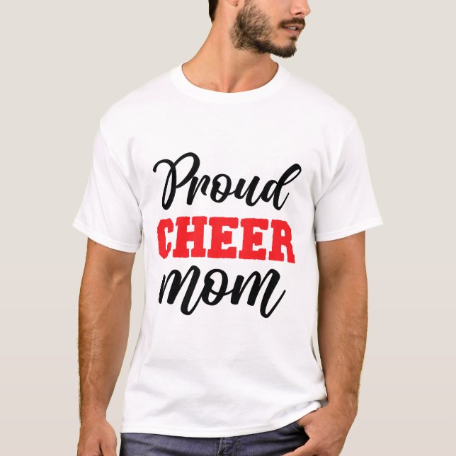 Proud Cheer Mamma Mors dag T Shirt (Framsida)