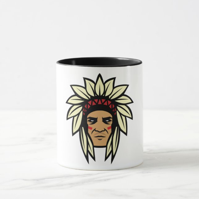 Proud Chief Headdress Graphic Coffee Mugg (Center)