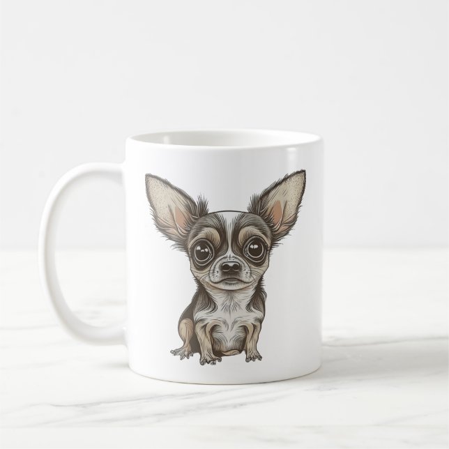 Proud Chihuahua Mamma | ROLIG HUND Kaffemugg (Vänster)