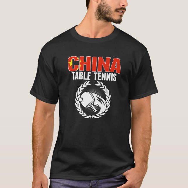 Proud China Bord tennis Chinese Ping Pong Suppor T Shirt (Framsida)