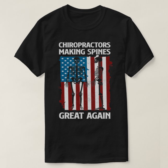 Proud Chiropractors USA flagga Chiropraktic Funny  T Shirt (Design framsida)