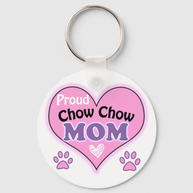 Proud Chow Chow Mamma Nyckelring (Framsida)