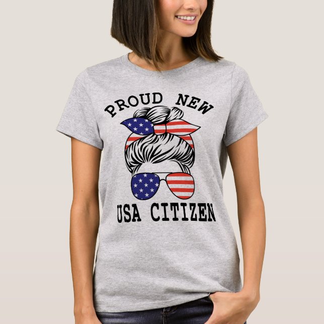 Proud Citizens US American New Citizenship USA  T Shirt (Framsida)